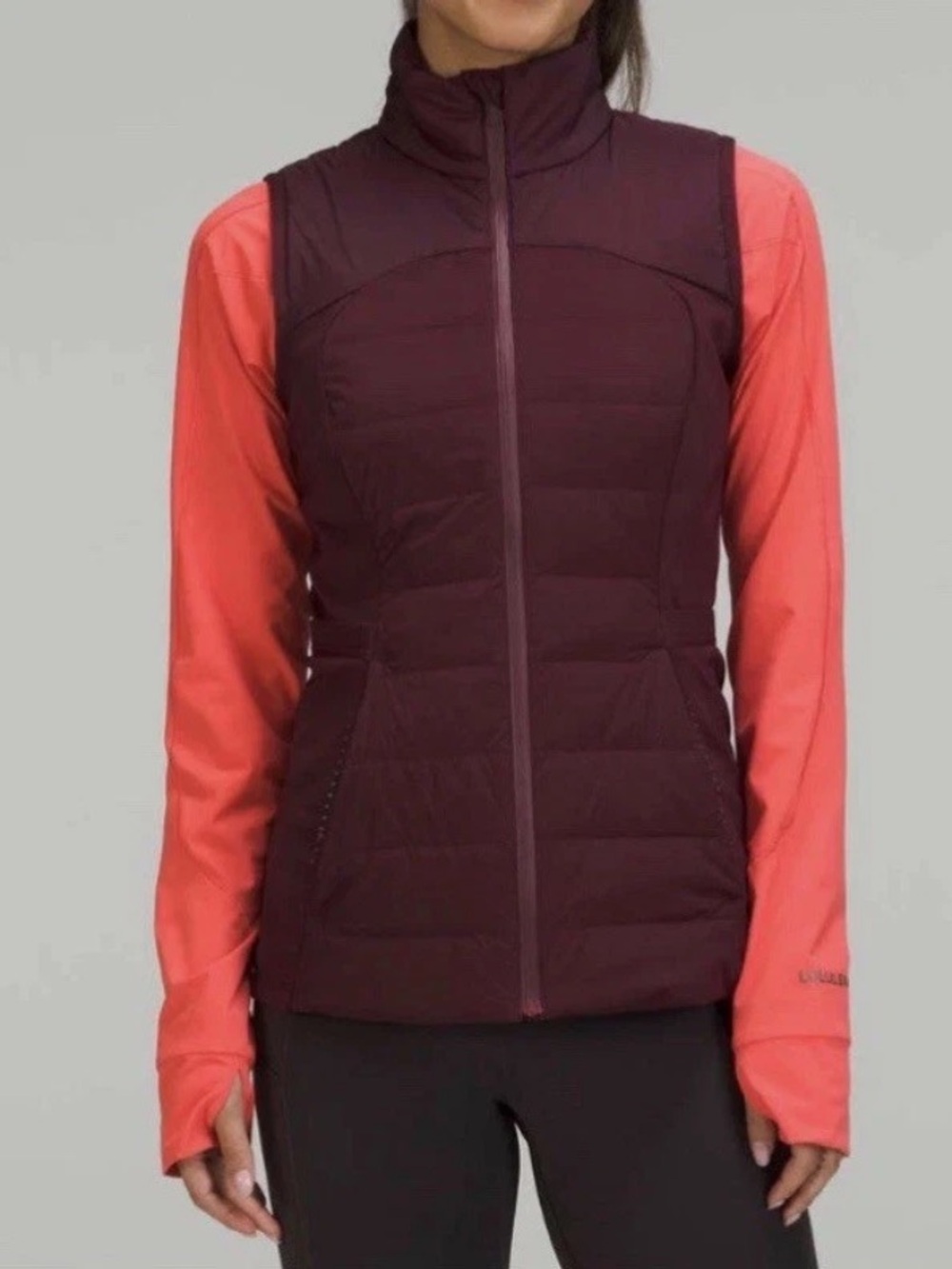 🍒LULULEMON DOWN FOR IT ALL VEST sz 10 CASSIS / Maroon 700-Fill Goose Down